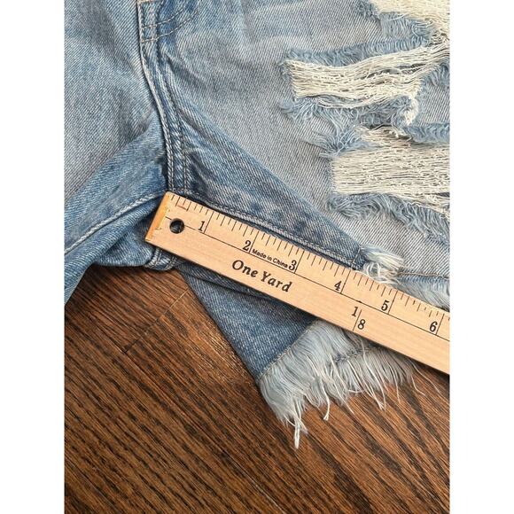 Pistola Womens Denim Jean Shorts Sz 27 Blue Button Fly High Rise Distressed NWOT - Picture 3 of 8